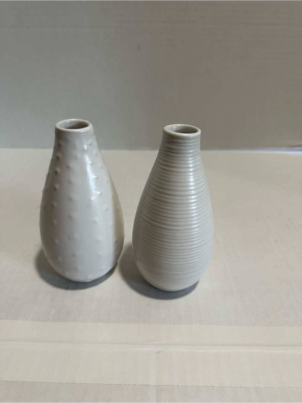 IKEA Minimalist Ceramic White Bud Vases - Set of 2